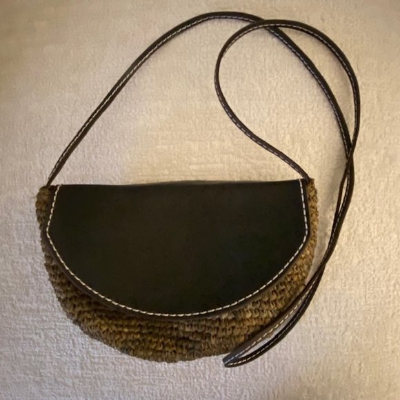 Raffia and Leather Crossbody Bag - Picture 4 of 5
